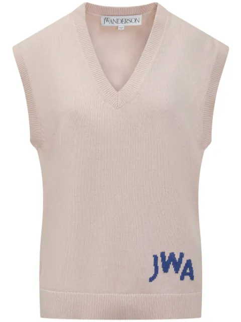 JW Anderson logo-intarsia vest Pink KW1349YN0398