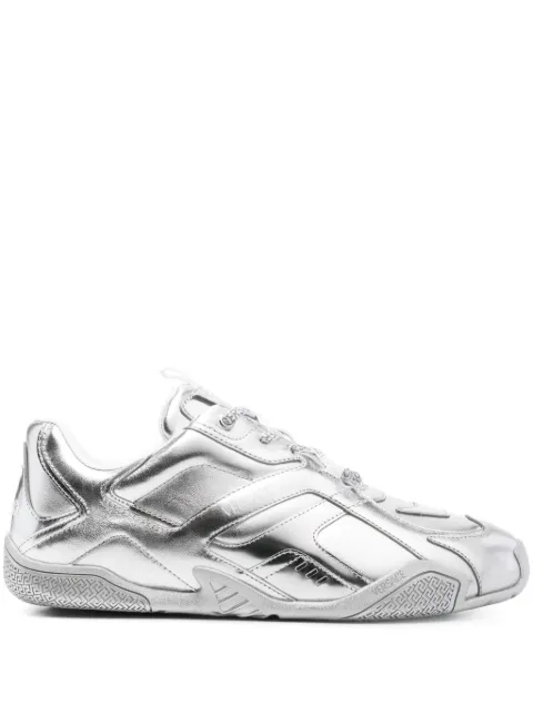 Versace metallic-effect logo-print sneakers Silver 10178781A14374