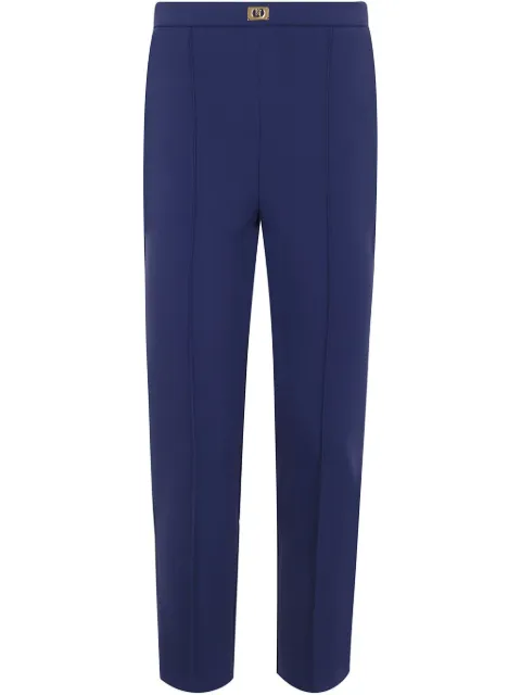 Elisabetta Franchi logo-plaque trousers Blue PA07651E2