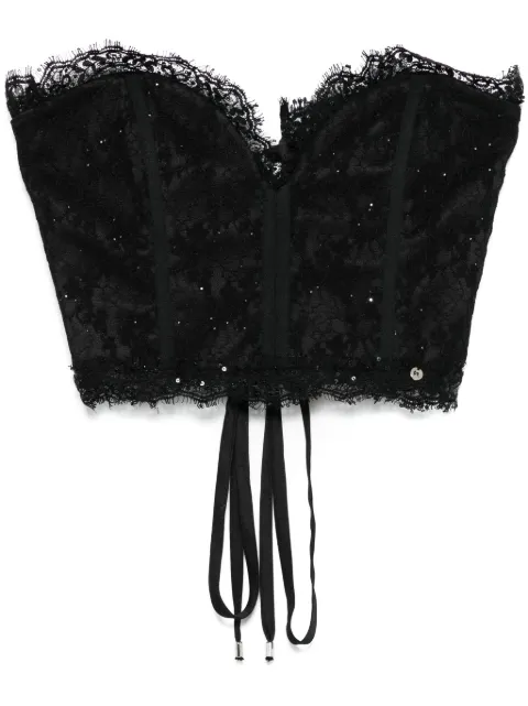 NISSA lace cropped top Black TOPS15933