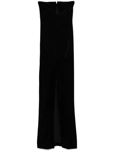 NISSA velvet maxi dress Black RS15359