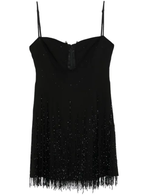 NISSA fringe-detail mini dress Black RS15155BLACK