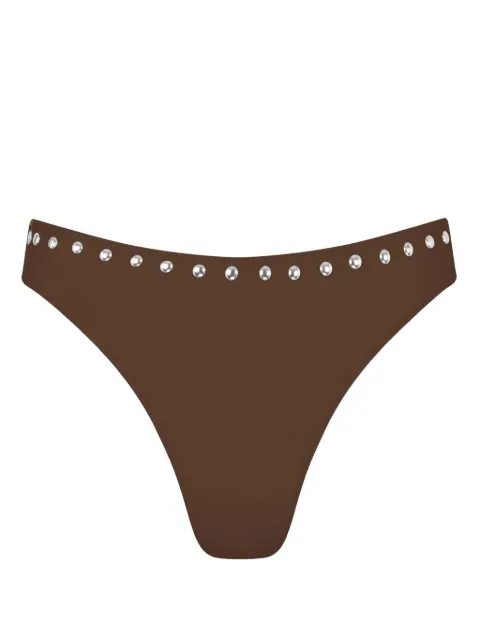 Let's Swim studded bikini bottoms Brown LSW025BKBTMNYLONLYCRABROWNSTUDXS
