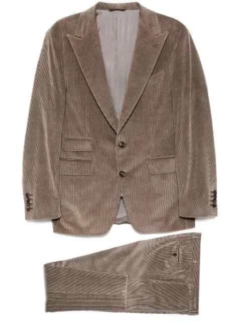 Canali corduroy single-breasted suits Brown E15286AX05276