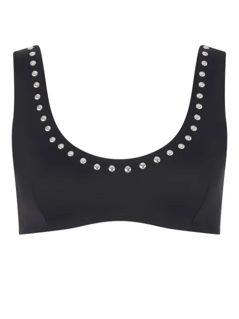Let's Swim studded bikini top Black LSW025BKTOPNYLONLYCRABLACKSTUD