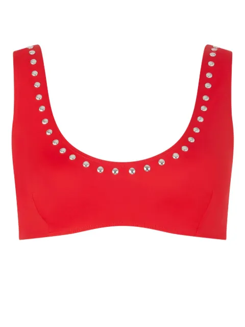 Let's Swim studded bikini top Red LSW025BKTOPNYLONLYCRAREDSTUD