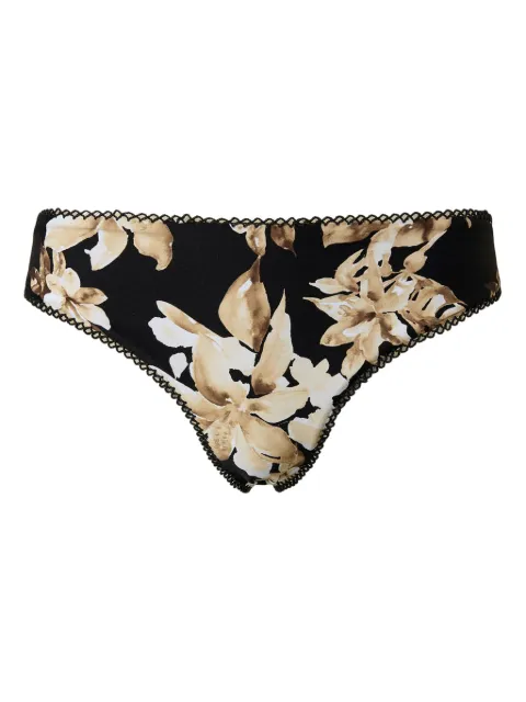 TWINSET floral-print Brazilian bikini bottoms Black 251LBMT77