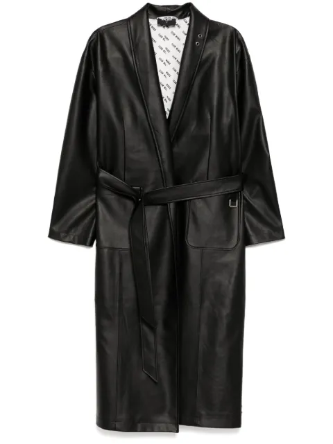 TEAM WANG design Choices belted coat Black TWFW24A017