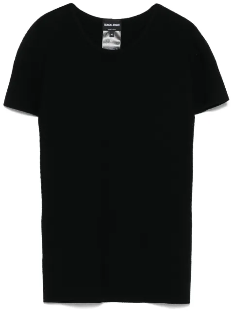 Giorgio Armani fine-ribbed T-shirt Black 8NAM32AM05Z