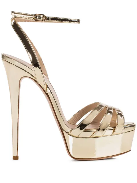 Le Silla 140mm Lola sandals Gold 5715Q100R1PPMRA