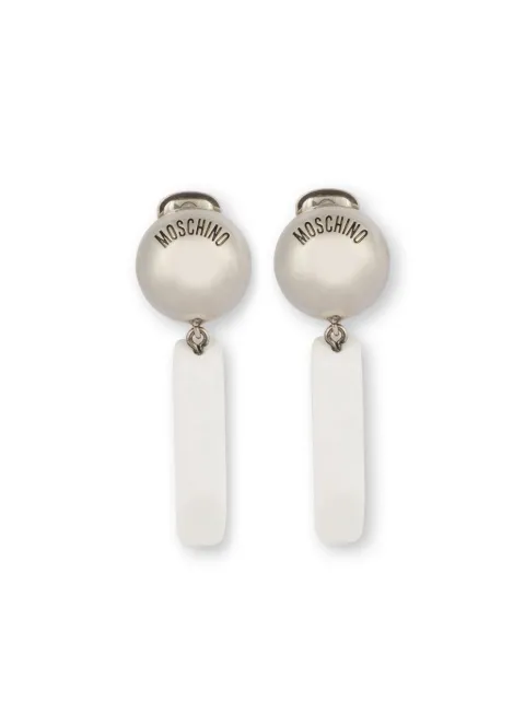 Moschino drop clip-on earrings White A91208405