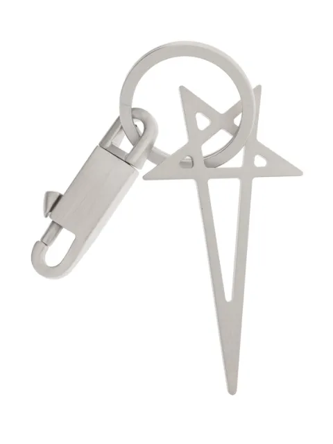 Rick Owens Pentagram keyring Silver RA01E0691MET