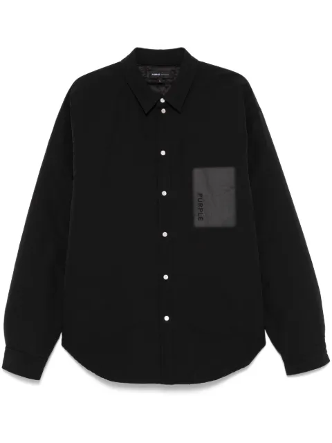 Purple Brand logo-print shirt jacket Black M3078