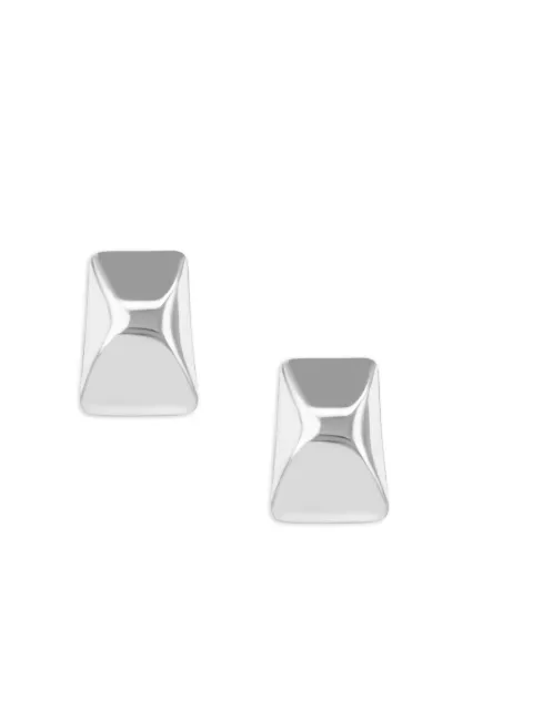ANINE BING curved rectangle earrings Silver A1510734