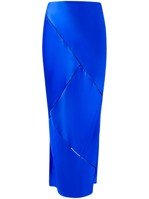 Alejandra Alonso Rojas bias silk skirt Blue S777EHCH