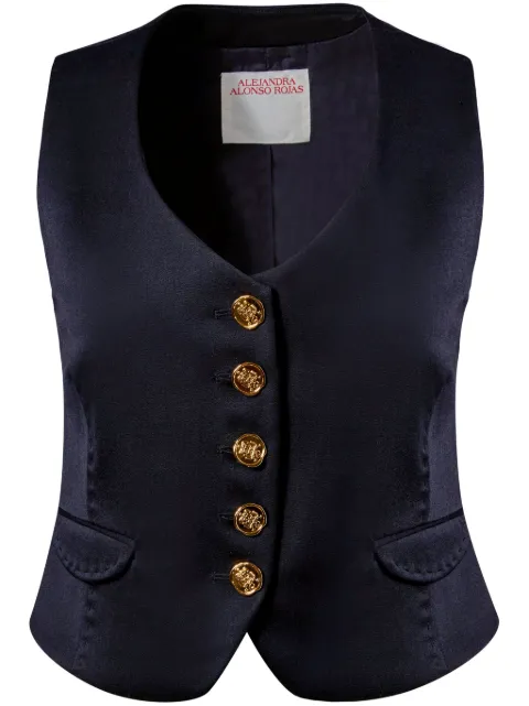 Alejandra Alonso Rojas V-neck wool vest Black B690BWOL