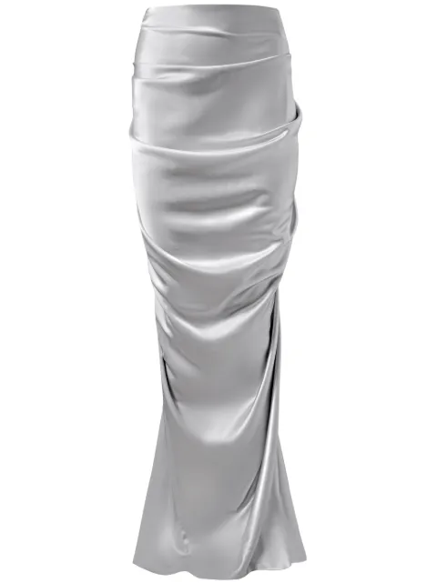 Alejandra Alonso Rojas silk maxi skirt Silver S775EHCH