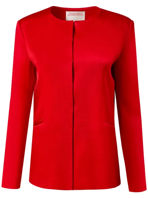Alejandra Alonso Rojas satin fitted jacket Red J757BTRI