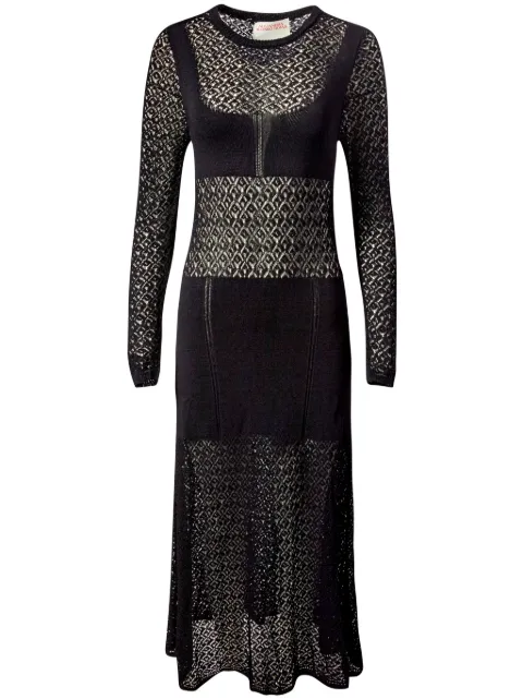 Alejandra Alonso Rojas lace knitted maxi dress Black K718BLVS