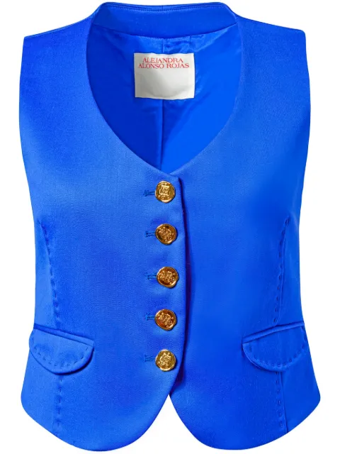 Alejandra Alonso Rojas V-neck wool vest Blue B690BWOL