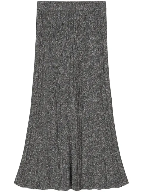 AERON Mossy midi skirt Grey MOSSYLUREXKNIT