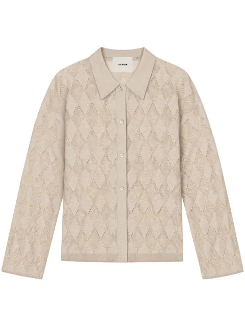 AERON Tamara cardigan Neutrals TAMARASEMISHEERJACQUARD