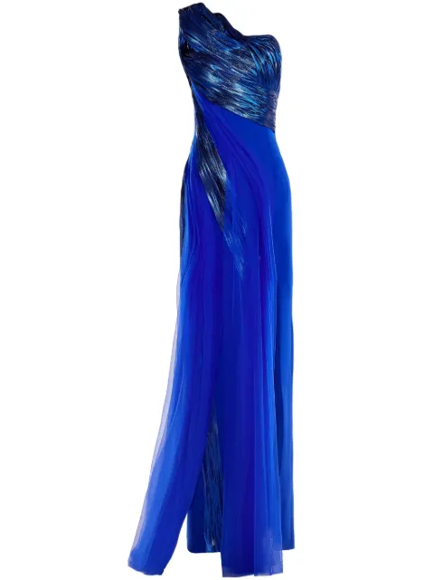 Gaby Charbachy tulle gown Blue GCS1731