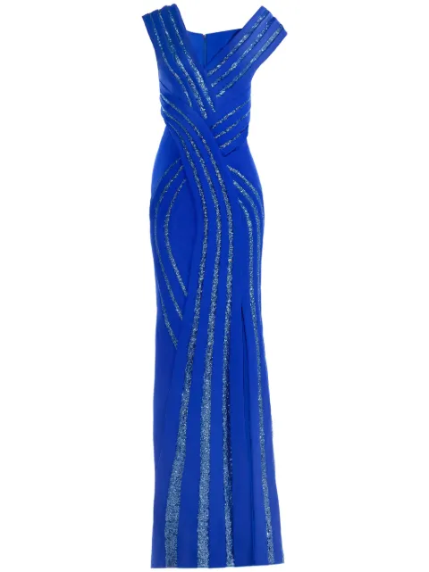 Gaby Charbachy pleated gown Blue GCS1833