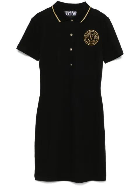 Versace Jeans Couture logo-embroidered mini dress Black 78HAOT01CJ01T