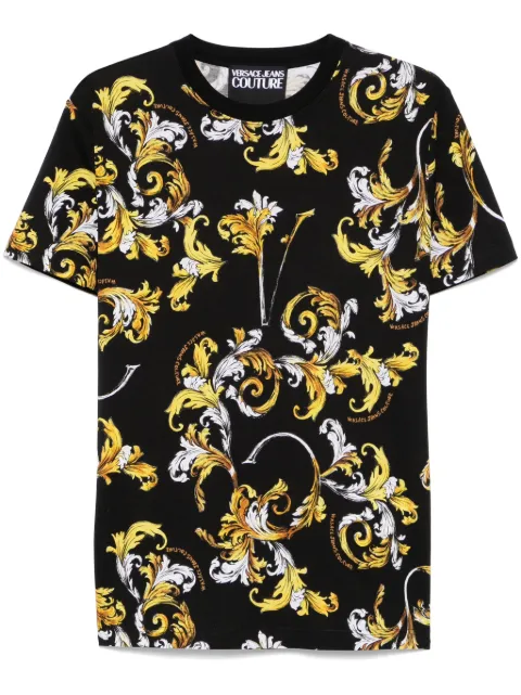 Versace Jeans Couture Barocco-print T-shirt Black 78GAH6S0JS458