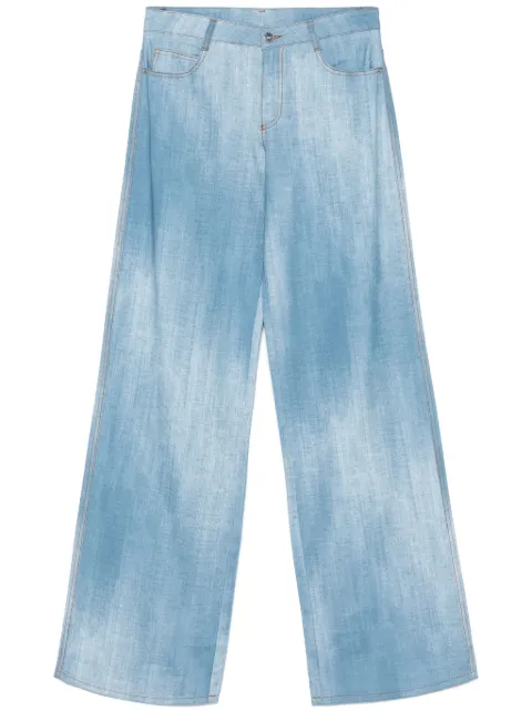 Ermanno Scervino denim-print trousers Blue D467P367EMY