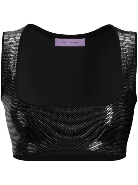 Maccapani rhinestone-embellished crop top Black 24IM2M0T0124807