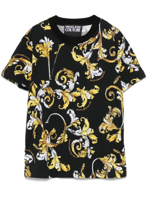 Versace Jeans Couture Barocco-print T-shirt Black 78HAH613JS458