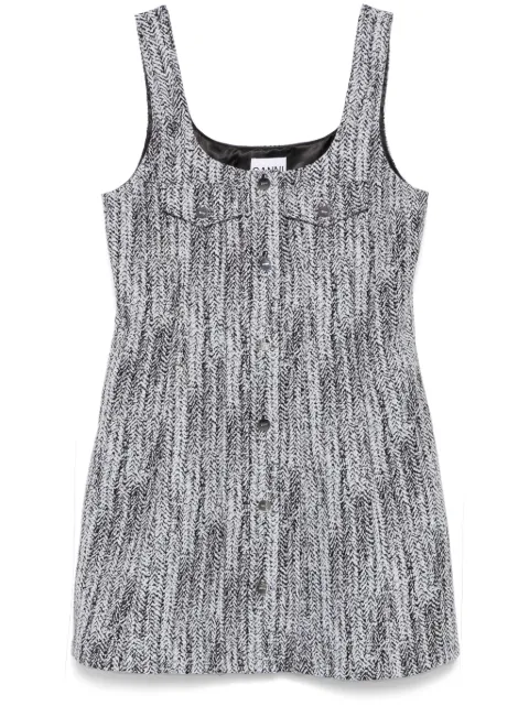 GANNI tweed mini dress Blue W0186