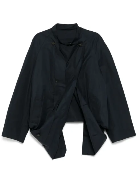marina yee asymmetric coat Blue MY2GENDERCOAT