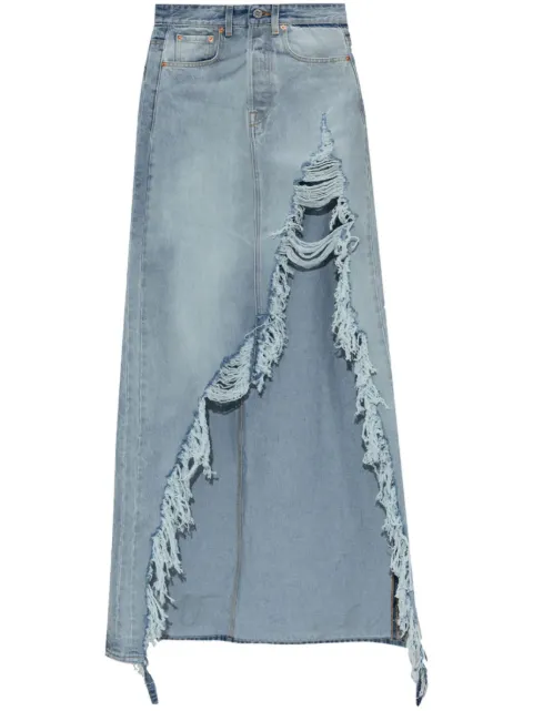 VETEMENTS draped denim skirt Blue WA66SK510L2803