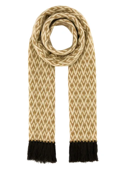 Valentino Garavani Toute La V knitted wool scarf Neutrals YET01PMLC