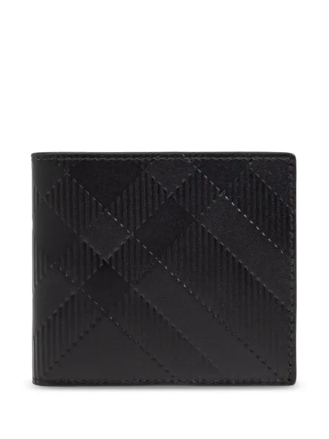 Burberry Embossed Check Bifold Wallet Black 8103989