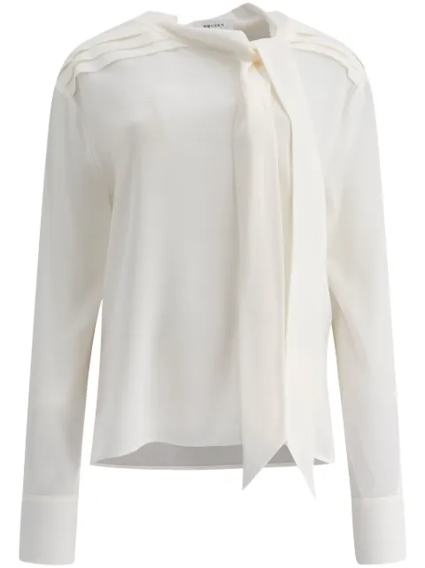 Alexander McQueen scarf-detailed georgette shirt White 814400QBAAF