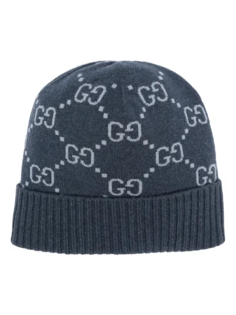 Gucci GG-jacquard cashmere beanie Blue 8113924GABX