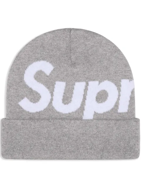 Supreme intarsia-logo beanie hat Grey SU904