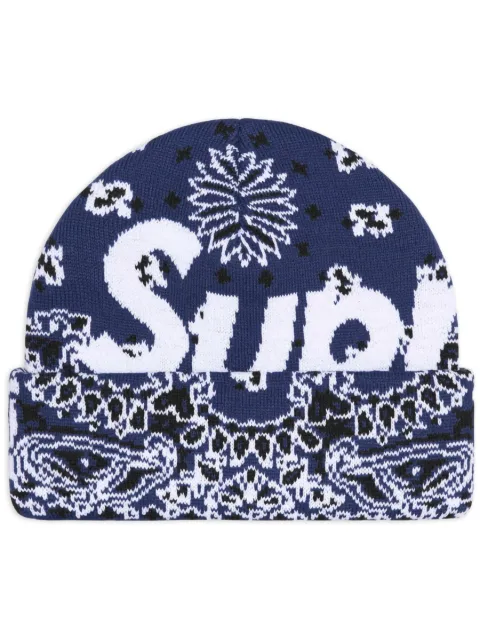 Supreme bandana-print beanie hat Blue SU897