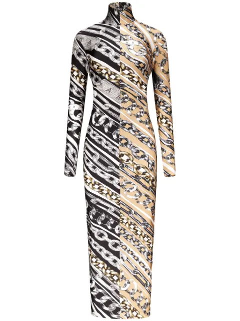 AREA chain link-print dress Black RS25AWDR0109FA01