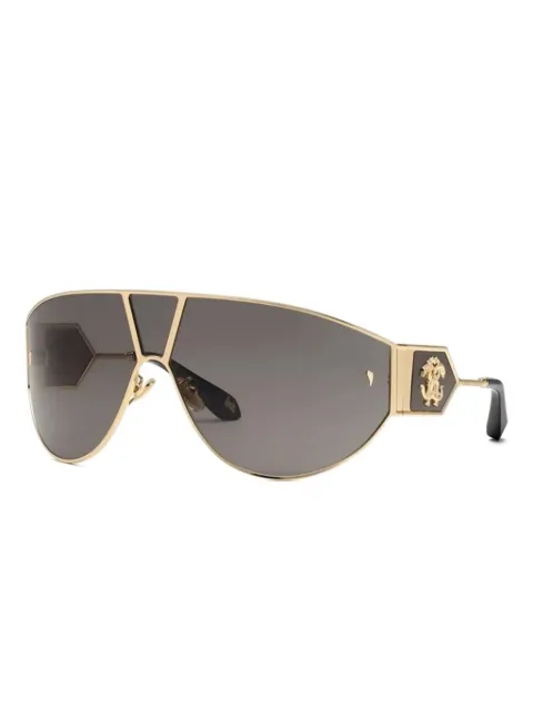 Roberto Cavalli geometric-frame logo sunglasses Gold SRC093