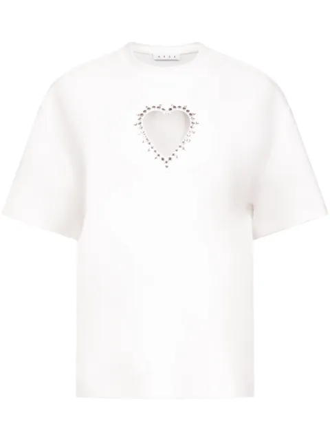 AREA crystal-embellished cut-out T-shirt White 0000TS0026FA01