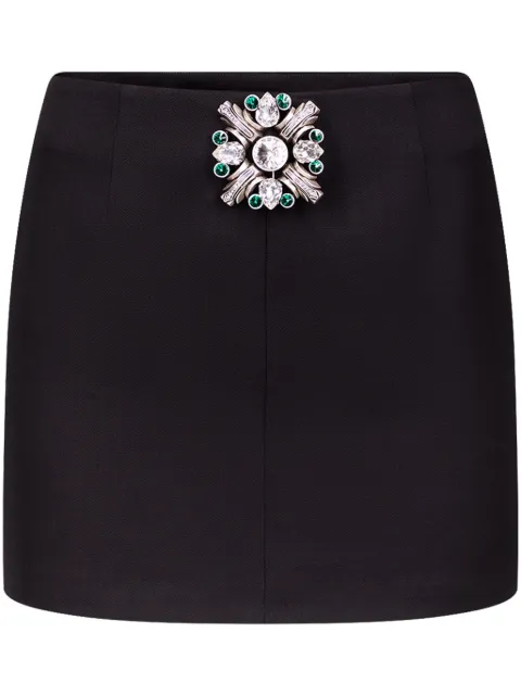 AREA brooch-detail mini skirt Black RS25AWSK0040FA01