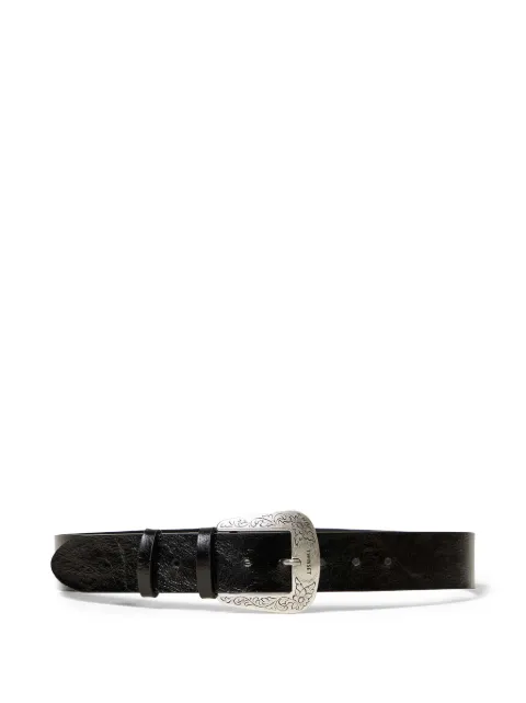 TWINSET cracked-effect leather belt Black 251TA4530