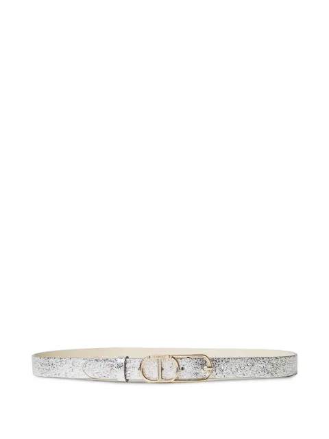 TWINSET cracked-effect leather belt Silver 251TA4110