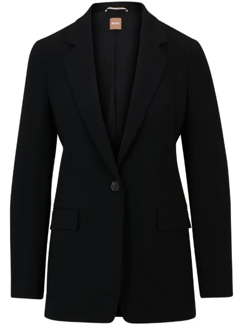 BOSS regular-fit jacket in crease-resistant crepe Black 50490053