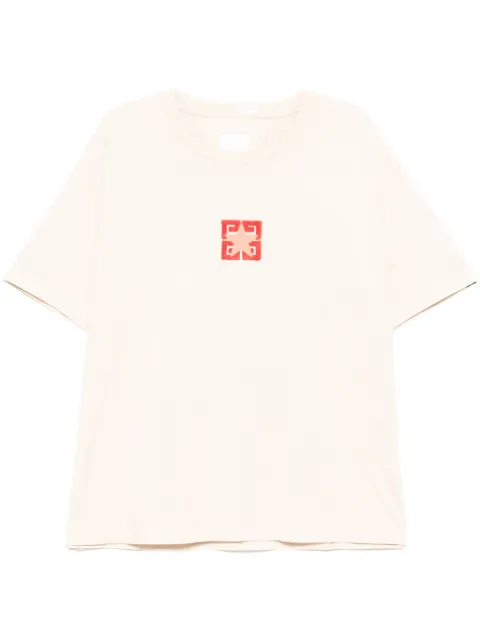 Givenchy logo motif T-shirt Neutrals BN82KC3YZMZ